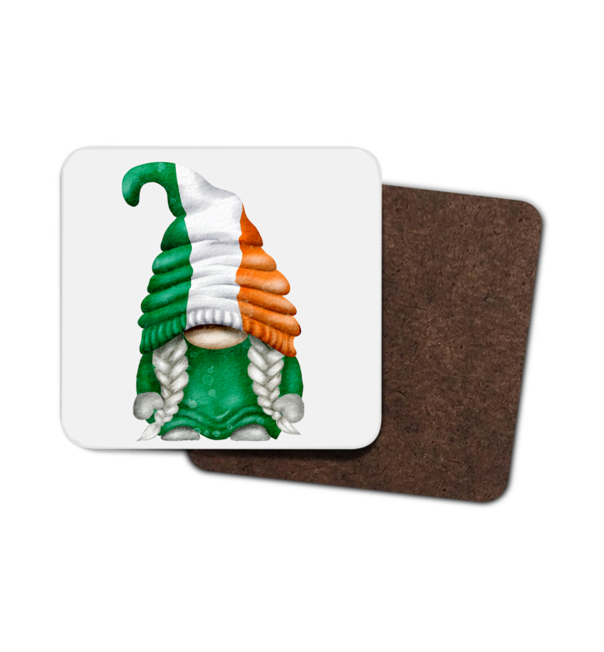 Irish Gnome Hardboard Coaster, Irish Coaster, Gonk Irish Coaster - Click Image to Close